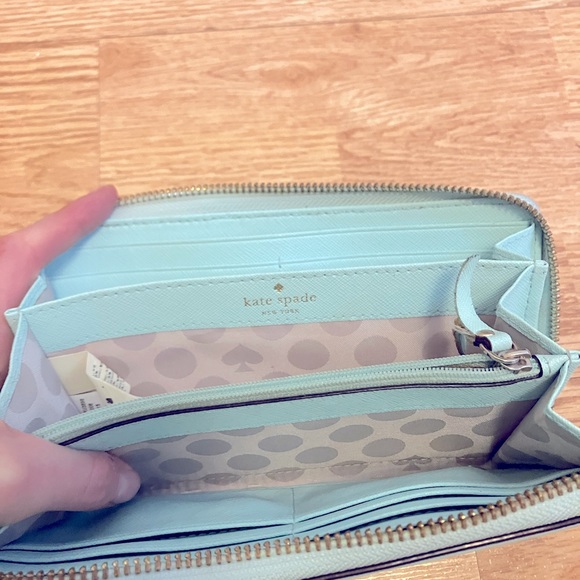 SOLD - Kate Spade Large Teal Wallet - Picture 10 of 12